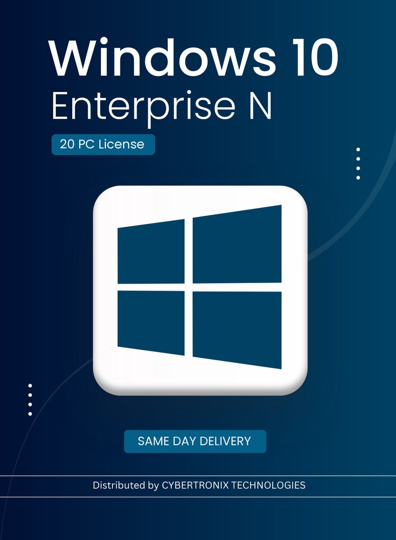 Windows Microsoft Windows 10 Enterprise N | 20 PC License | Digital License | SAME DAY DELIVERY