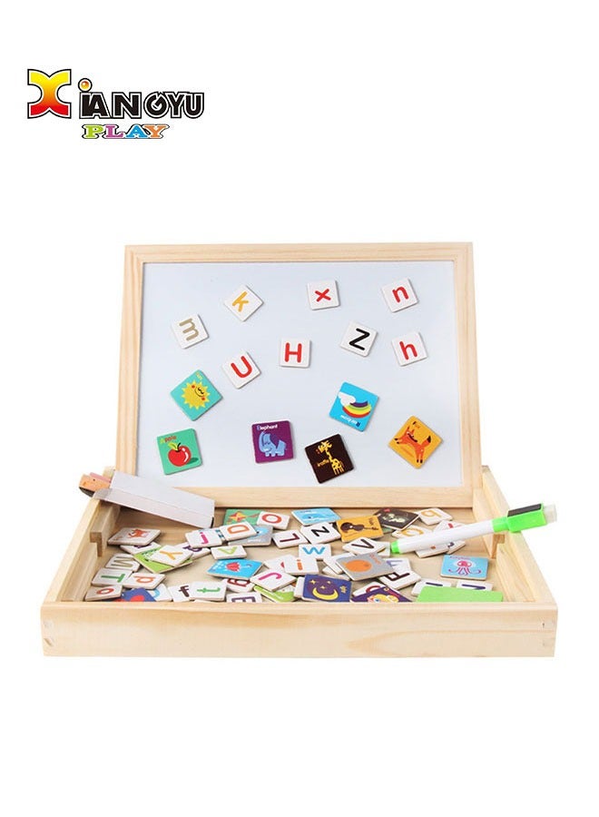 شيانغ يو لوحة أحجية مونتيسوري الإنجليزية الخشبية مع صندوق التخزين التعليم المبكر لعبة تعلم الكلمات للأطفال - Image 1