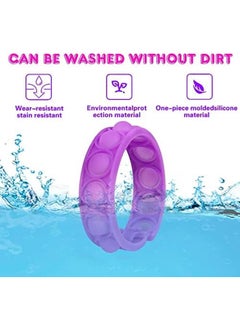 IBAMA 6Pcs Pop Bracelet Fidget Toy Fidget Bracelet Glow In The Dark Wearable Push Bubble Wristband Sensory Toys Hand Finger Press Toy Silicone Stress Reliever Toys For Kids Anxiety  - Image 2