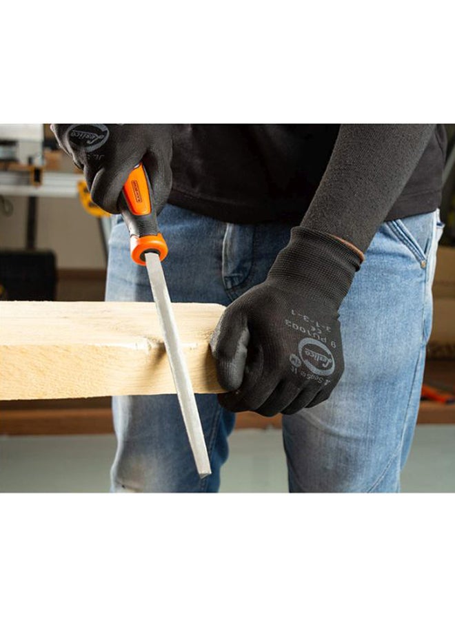 BLACK+DECKER 200mm 2nd Cut Bimaterial Handle Steel Triangle File, Orange/Black - BDHT22147, Orange/Black - Image 5