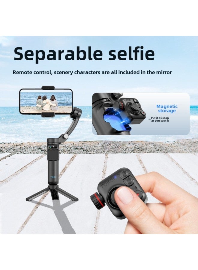 Mobile Phone Anti-shake Pan-tilt Three-axis Stabilizer Intelligent Face Tracking Anti-shake Photography Live Broadcast Stabilizer Multi-function Rack-Color:【m02+ Magnetic Fill Light】 Intelligent Three-axis Gimbal Stabilizer - Image 2