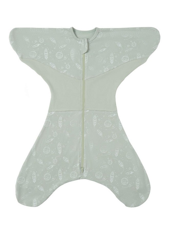 GROWNSY GROWNSY Transitional Swaddle Sleep Sack 3-6 Months, 100% Cotton Starfish Design Baby Swaddle Sack, Dual-Zipper for Easy Diaper Changes, Proper Hip Development & Openable Foot Button, 12-20lbs, Green  - Image 1