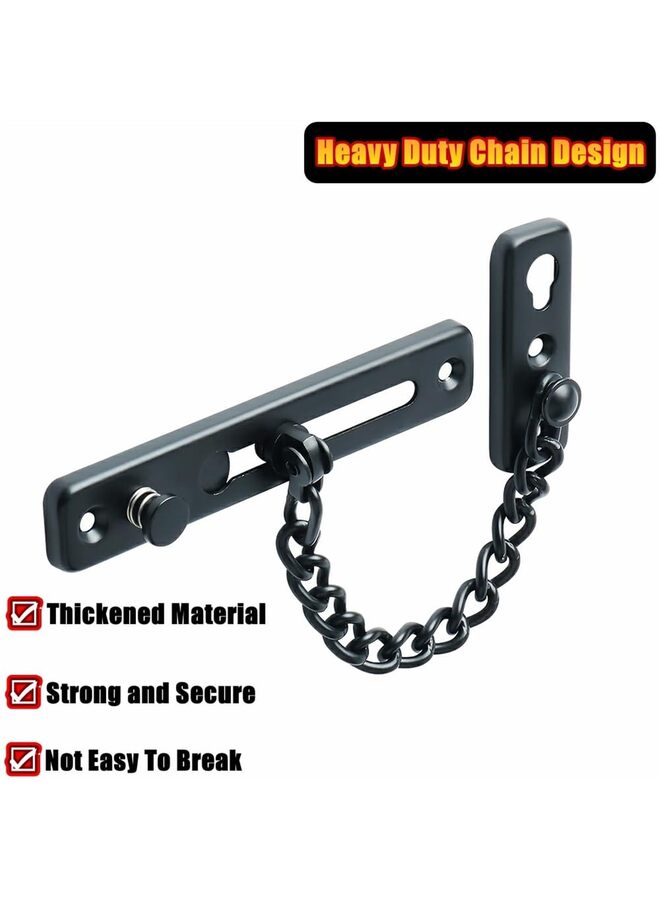 Generic Chain Door Guard Lock?Door Chain Locks with Safety Spring Anti-Theft Press Latch,Chain Locks for Inside Door and Extra Front Door Lock, Matte Black(2 pack)(Black)  - Image 3