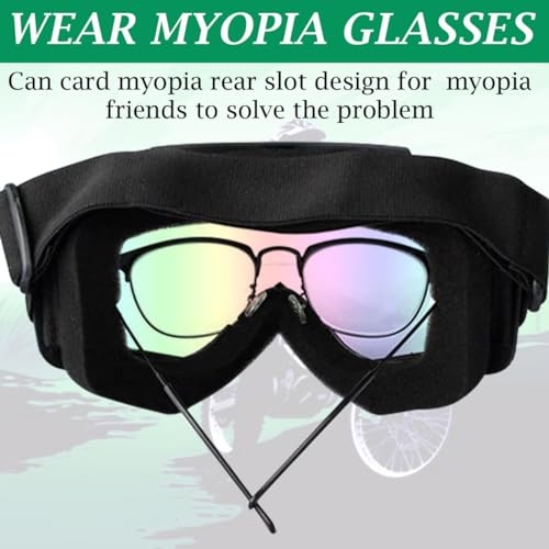 DLALA Goggle Mask - Anti-Scratch UV Protective Open Face Eyewear, Windproof Dirt Shield, Adjustable Strap, Soft Foam Padded, For Cycling, Bike, Racing, Unisex (Full Face Mask With Goggles for Bikers) - Image 5