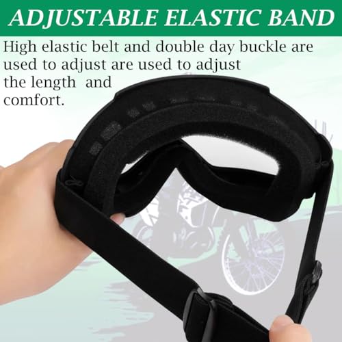 DLALA Goggle Mask - Anti-Scratch UV Protective Open Face Eyewear, Windproof Dirt Shield, Adjustable Strap, Soft Foam Padded, For Cycling, Bike, Racing, Unisex (Full Face Mask With Goggles for Bikers) - Image 3