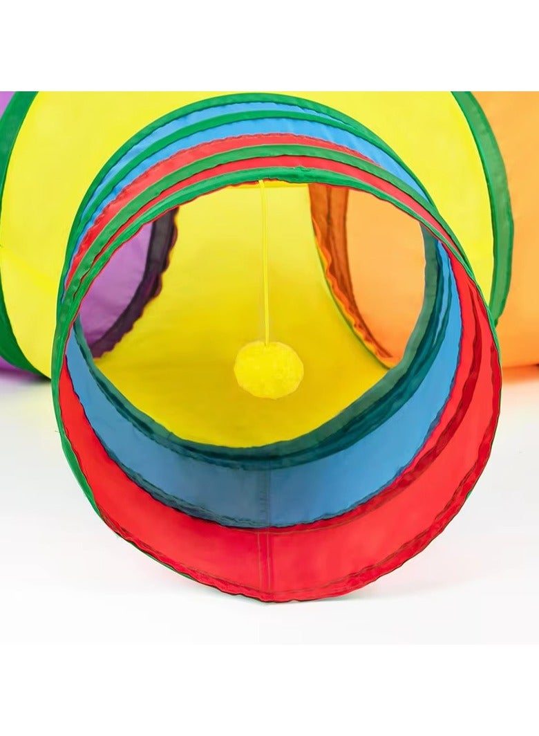 3 Way Cat Toys, Collapsible Pet Tube Indoor Outdoor Puppy Toys Puzzle Hide and Seek Exercise, 3 Way Training Toy - Image 3