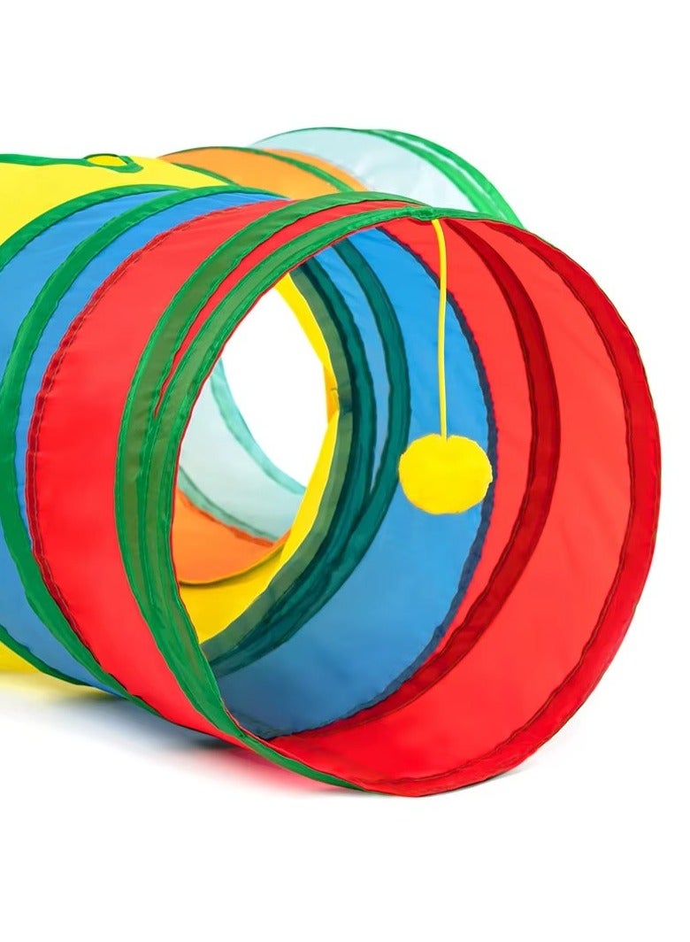 3 Way Cat Toys, Collapsible Pet Tube Indoor Outdoor Puppy Toys Puzzle Hide and Seek Exercise, 3 Way Training Toy - Image 4