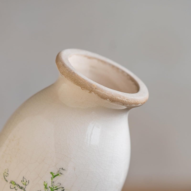 Teweiqi Ceramic Rustic Farmhouse Vase, Distressed Flower Vase for Home Decor, Ideal Shelf Decor, Boho Vase for Living Room Bedroom Kitchen Office Decor Centerpiece Table Decorations (6 inches) - Image 3