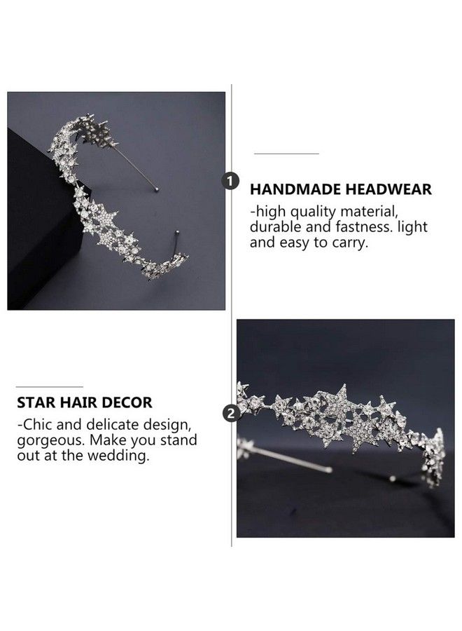Beaupretty Rhinestone Hair Band Crystal Star Hair Hoop Bridal Crown Headband Wedding Tiara Headband Bridal Hair Accessories For Women Girls Brides - Image 4