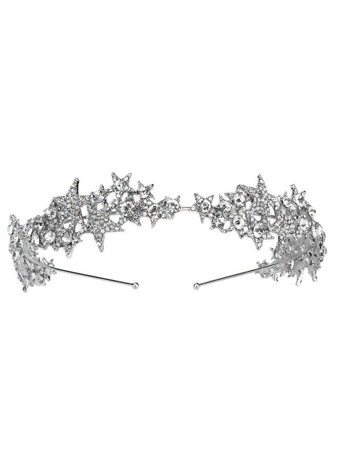 Beaupretty Rhinestone Hair Band Crystal Star Hair Hoop Bridal Crown Headband Wedding Tiara Headband Bridal Hair Accessories For Women Girls Brides - Image 1