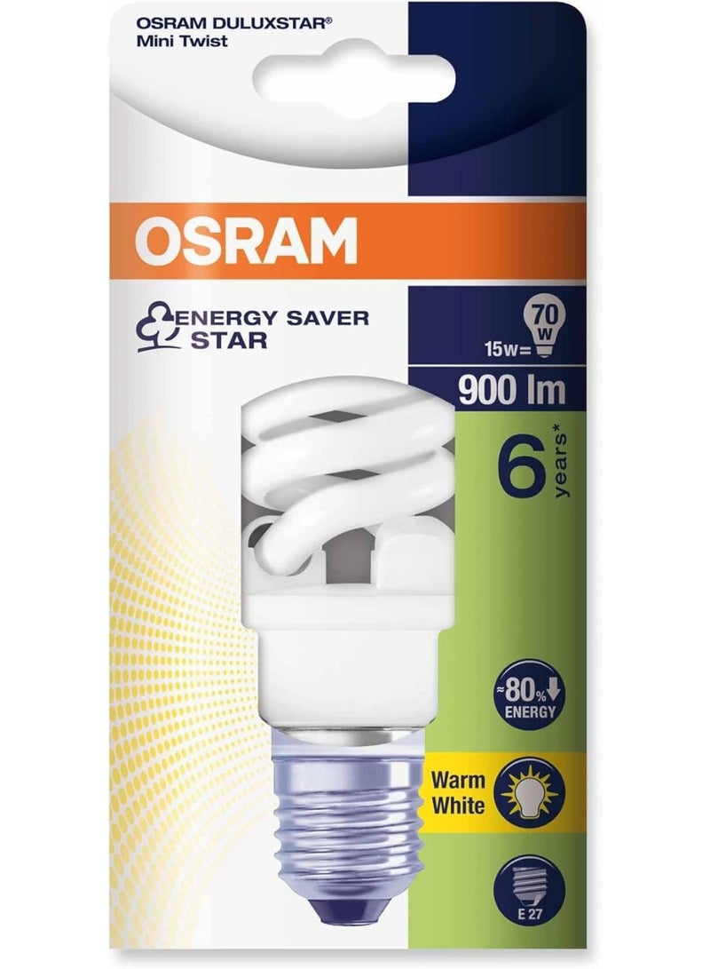 OSRAM Energy-Saving Lamp DULUX TWIST, 15W, E27 Socket, Warm White 2700K - Image 1