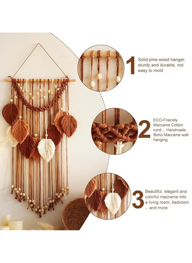 general Bohemian wall tapestries, handmade cotton thread woven leaf tapestries, bedrooms, living rooms, bathrooms, unpretentious room aesthetic decorations, weddings, ladies and girls' birthdays - Image 2