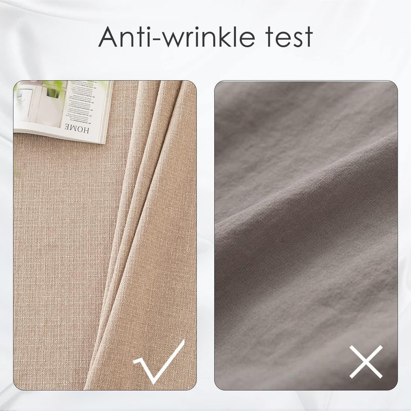 Rectangle Tablecloth - Washable, Wrinkle Resistant, Waterproof - Decorative Linen Fabric for Dining, Parties, Kitchen, Weddings, and Outdoor Use (Beige, 57x85 inches) - Image 4