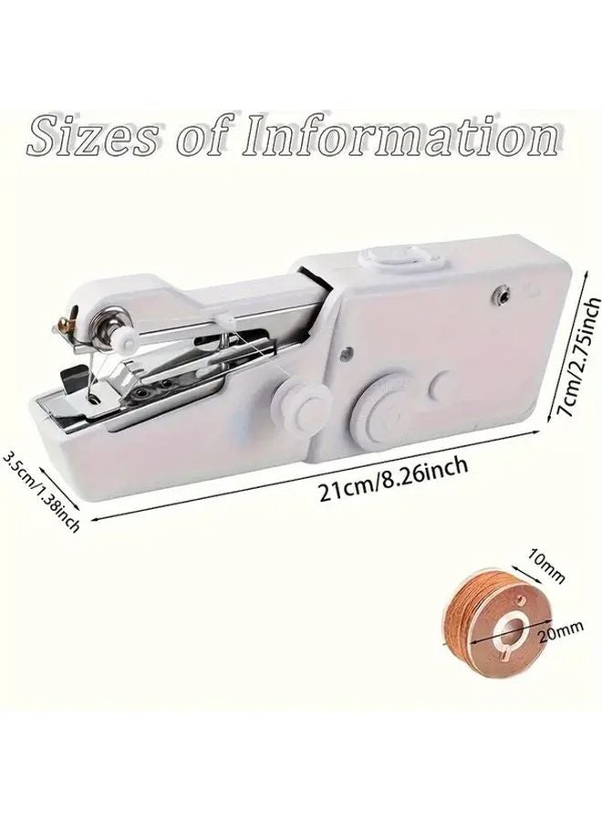 Portable Handheld Sewing Machine White Compact Quick Stitch Tool For Fabric Clothing Repair - Image 4