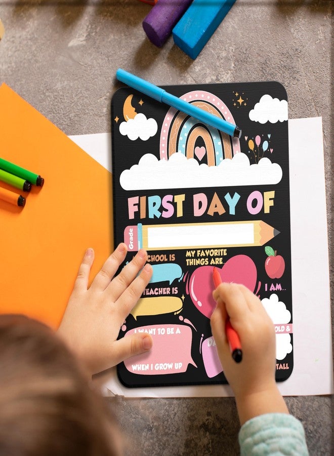INKNOTE Double-Sided First Day and Last Day of School Sign 8 X10 Inch Kindergarten Chalkboard Signs for Kids Wooden Back to School Photo Prop Supplies for Preschool Kindergarten Elementary - Image 2