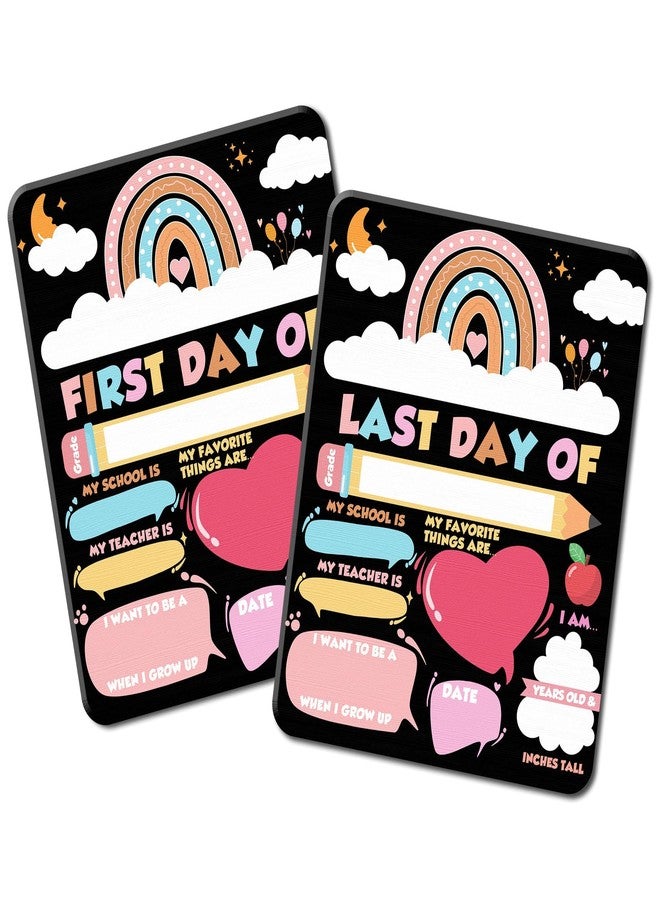 INKNOTE Double-Sided First Day and Last Day of School Sign 8 X10 Inch Kindergarten Chalkboard Signs for Kids Wooden Back to School Photo Prop Supplies for Preschool Kindergarten Elementary - Image 1