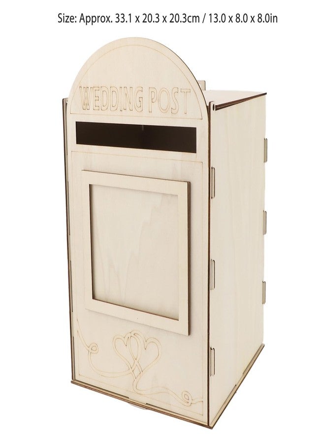 Yoidesu Wooden Wedding Mailbox Post Box, Vintage, Multipurpose Box for Weddings, Parties, Anniversaries, Graduations and Baby Showers,33.1 x 20.3 x 20.3cm (JM01617) - Image 4