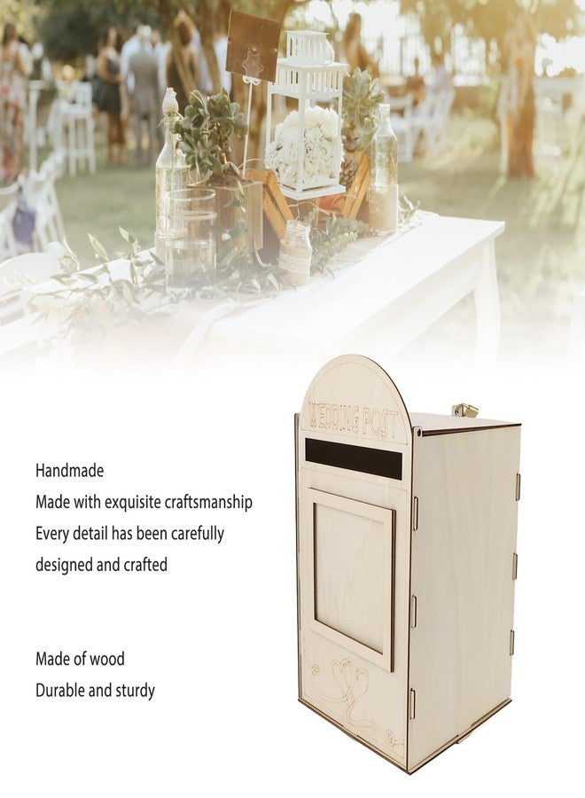 Yoidesu Wooden Wedding Mailbox Post Box, Vintage, Multipurpose Box for Weddings, Parties, Anniversaries, Graduations and Baby Showers,33.1 x 20.3 x 20.3cm (JM01617) - Image 3