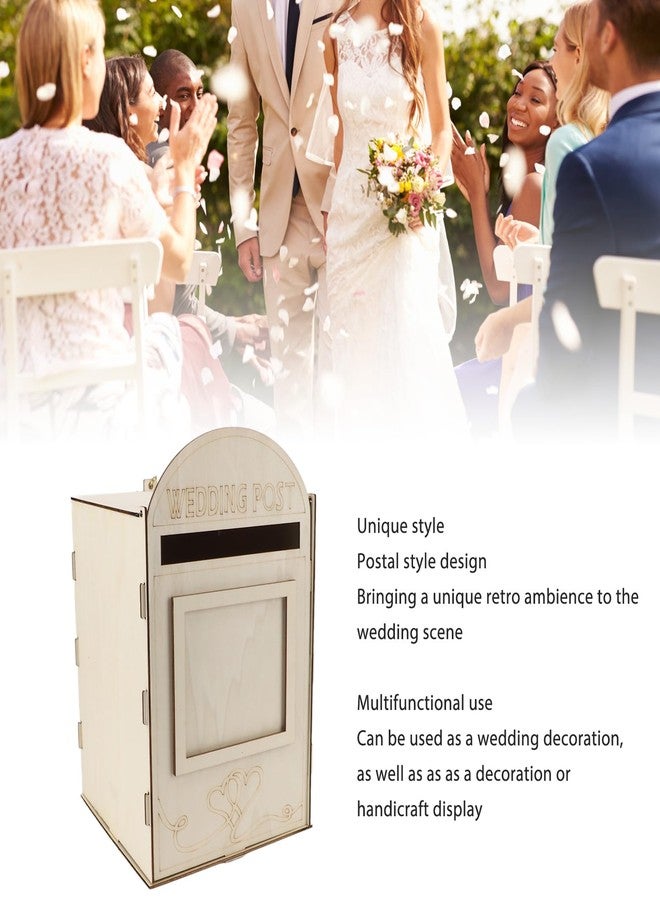 Yoidesu Wooden Wedding Mailbox Post Box, Vintage, Multipurpose Box for Weddings, Parties, Anniversaries, Graduations and Baby Showers,33.1 x 20.3 x 20.3cm (JM01617) - Image 2
