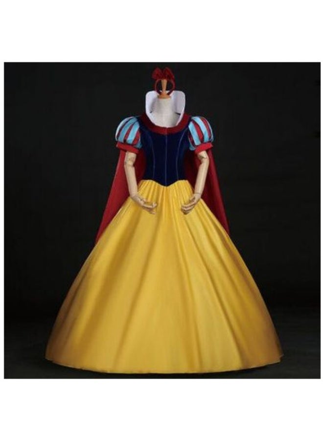 Snow White Costume Custom Made Adult Halloween Costumes Princess Snow White Cosplay Costume Headband Cloak Snow White Dress
