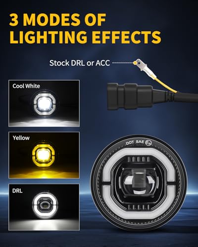 CAFOPAR Dual Color Fog Lights with Halo Ring White DRL Fit for Ta-coma 2005-2011/Tundra 2007-2013/Solara 2004-2006/Sequoia 2008-2015 Ideal for All-Weather Conditions, Pack of 2 - Image 2