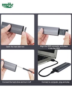 BURAQ M2300 Dual Protocol M.2 NVME / SATA Solid State Drive Enclosure (Black)  - Image 4