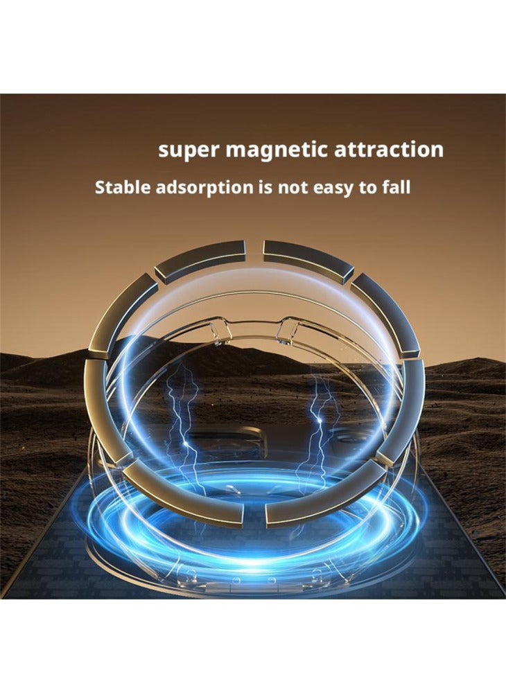 For iPhone 16 Pro Max Magnetic Case Borderless Textured PU+Metal Kickstand Phone Cover - Brown - Image 3