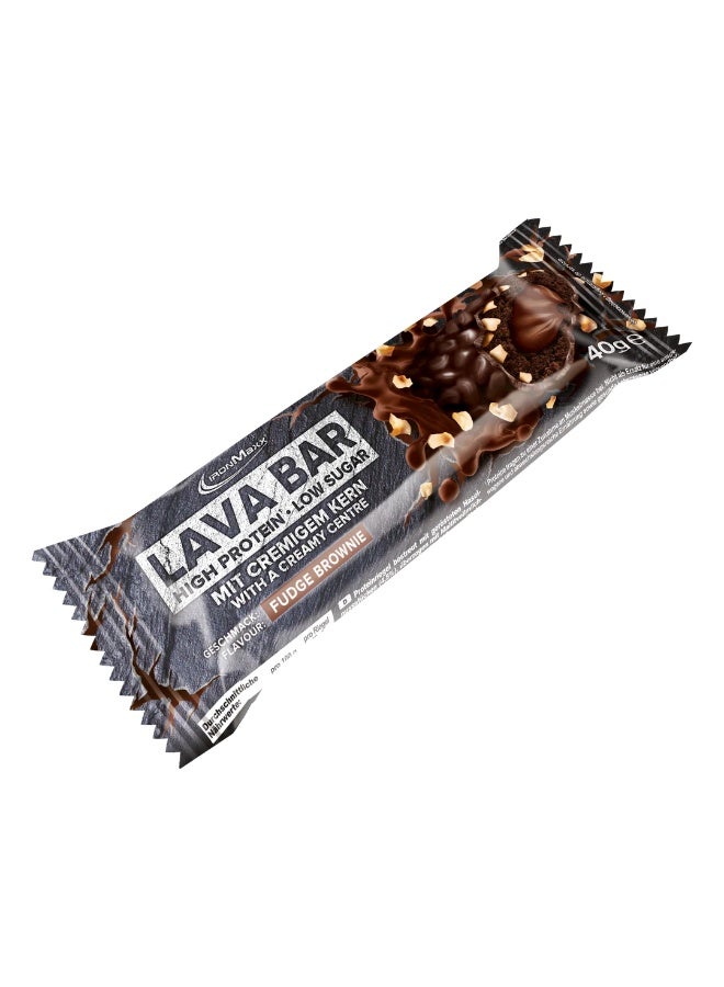 IronMaxx Lava Protein Bar | 18 x 40g | Fudge Brownie Flavour, Creamy Core, High Protein, Low Sugar - Image 1