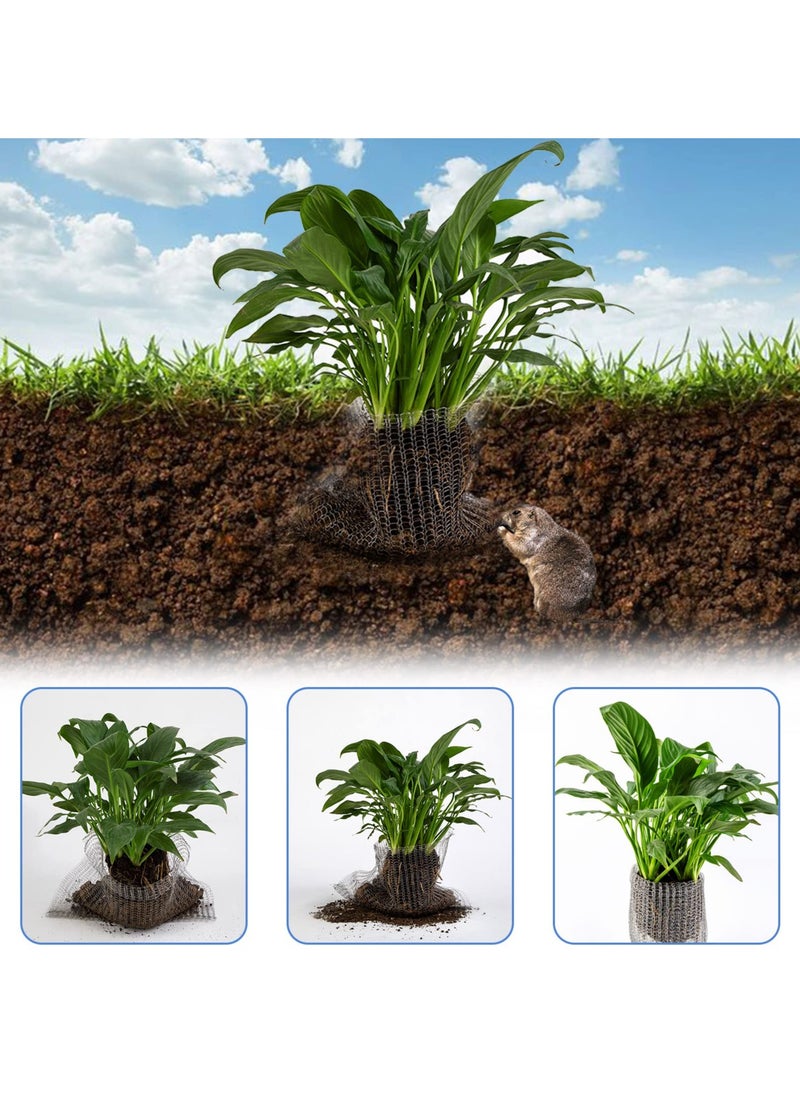 SYOSI 4 Pcs Root Guard Gopher Proof Wire Basket Mole and Vole Mesh Wire Baskets Underground Stainless Steel Wire, for Garden Pots Underground Pests Repellent Plants Root Protection  - Image 4