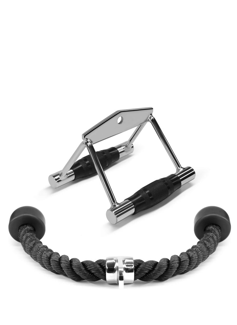 TRASSLE Double D Row Handle Cable Attachment - V Bar Cable Attachment with Non Slip Handle, Lat Pull Down Attachment for Weight Workout, Exercise Cable Attachment for Gym  - Image 1