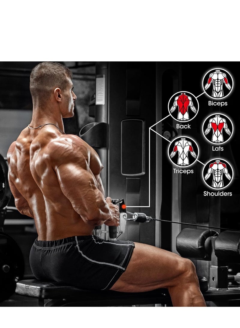 TRASSLE Double D Row Handle Cable Attachment - V Bar Cable Attachment with Non Slip Handle, Lat Pull Down Attachment for Weight Workout, Exercise Cable Attachment for Gym  - Image 4