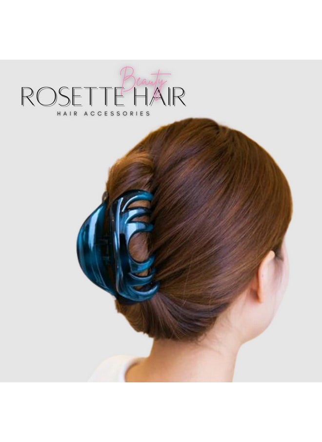 Rosette Hair Rosette Large Chic Styling Hair Claw Clip Organic Glass Hair Clips Clamps Indoor Outdoor Hair Grip Hairpins Hairgrip For Women And Girls Hair Barrettes For Thick Hair(Purple)  - Image 4