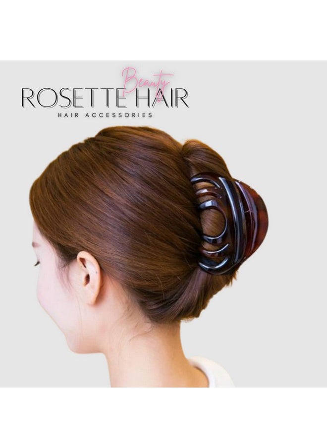 Rosette Hair Rosette Large Chic Styling Hair Claw Clip Organic Glass Hair Clips Clamps Indoor Outdoor Hair Grip Hairpins Hairgrip For Women And Girls Hair Barrettes For Thick Hair(Purple)  - Image 5