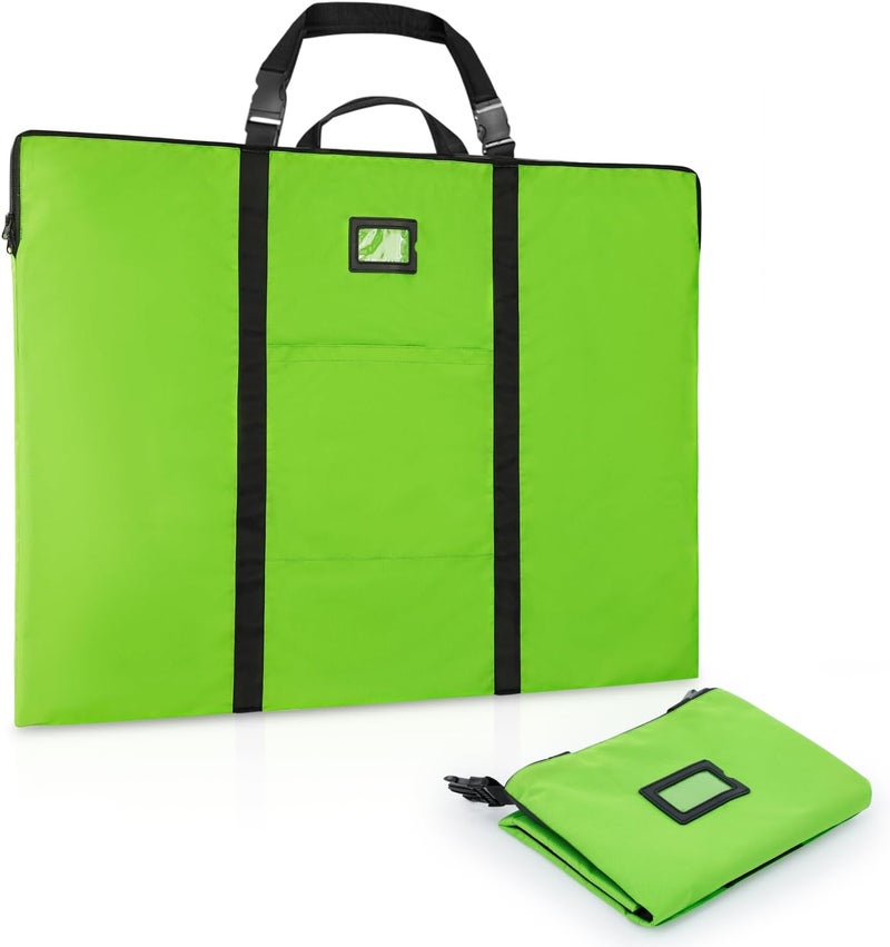 BERYA Large Size Art Portfolio Bag with Nylon Shoulder, 24 x 36 inches Light Weight Poster Storage Bag Board Holder with Handle and Zipper for Poster, Sketching and Drawing (Green) - Image 1