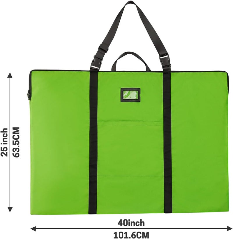 BERYA Large Size Art Portfolio Bag with Nylon Shoulder, 24 x 36 inches Light Weight Poster Storage Bag Board Holder with Handle and Zipper for Poster, Sketching and Drawing (Green) - Image 2