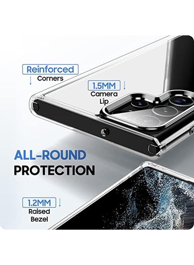 erorex For Samsung Galaxy S22 Ultra Phone Case 20X Anti Yellowing Military Grade Drop Protection For Galaxy S22 Ultra Case With S Pen Holder 5G 6.8" Hard Pc Back Plus Flexible Tpu Frame Diamond Clear - Image 2