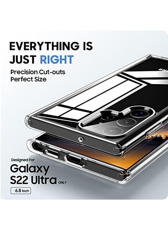 erorex For Samsung Galaxy S22 Ultra Phone Case 20X Anti Yellowing Military Grade Drop Protection For Galaxy S22 Ultra Case With S Pen Holder 5G 6.8" Hard Pc Back Plus Flexible Tpu Frame Diamond Clear - Image 4