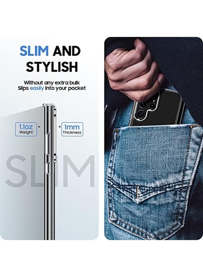 erorex For Samsung Galaxy S22 Ultra Phone Case 20X Anti Yellowing Military Grade Drop Protection For Galaxy S22 Ultra Case With S Pen Holder 5G 6.8" Hard Pc Back Plus Flexible Tpu Frame Diamond Clear - Image 5