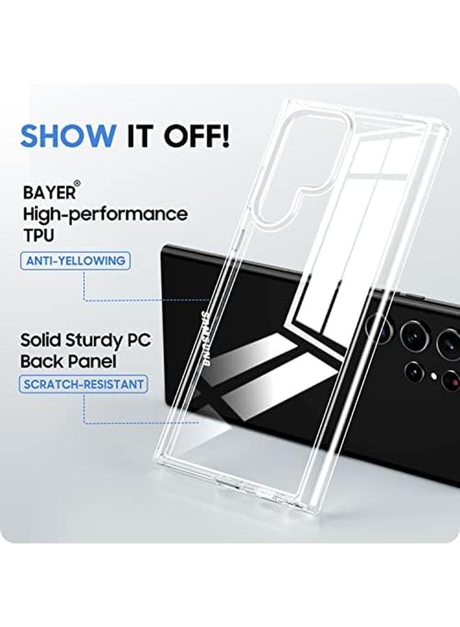 erorex For Samsung Galaxy S22 Ultra Phone Case 20X Anti Yellowing Military Grade Drop Protection For Galaxy S22 Ultra Case With S Pen Holder 5G 6.8" Hard Pc Back Plus Flexible Tpu Frame Diamond Clear - Image 3