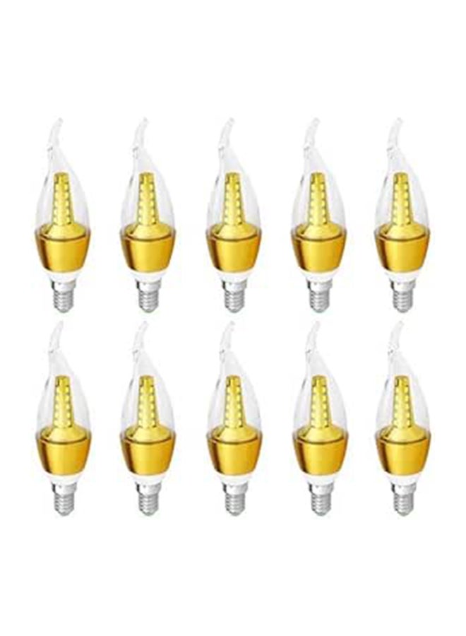 10 Piece LED 5 Watt Candle Angular Bulb White