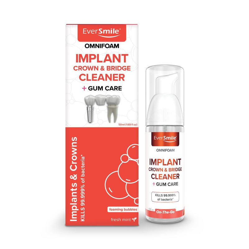 EverSmile إيفرسميل أومني فوم منظف الأسنان رغوة تنظيف للزرعات والتاج والجسور عبوة 1 زجاجة 50 مل