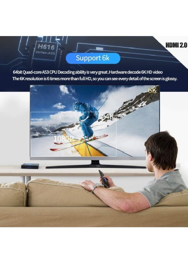 T95 Android 10.0 TV Box with Allwinner H616 Quad-Core Processor, 2GB RAM, 16GB ROM, Dual-Band WiFi 2.4G/5G, 6K Ultra HD, Bluetooth 5.0, HDMI Output, Black - Image 3