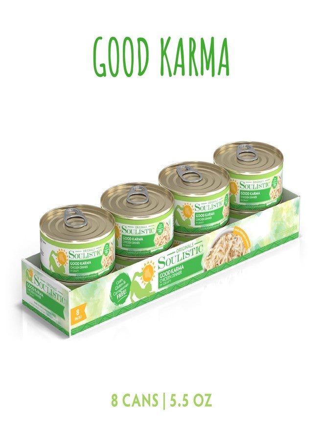 Soulistic Originals Wet Cat Food, Good Karma Chicken Dinner in Gravy, 5.5oz Can, Pack of 8 - Image 2