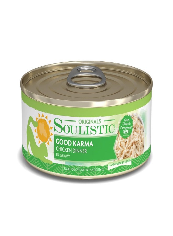 Soulistic Originals Wet Cat Food, Good Karma Chicken Dinner in Gravy, 5.5oz Can, Pack of 8 - Image 1
