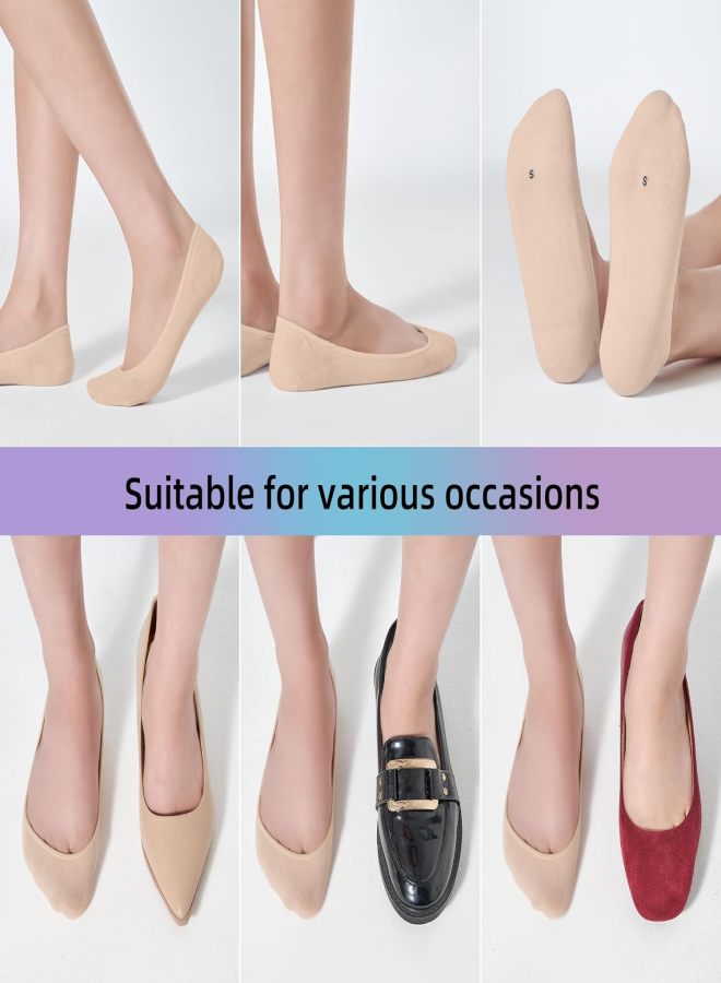 8 Pairs of Women's Ultra Low-Cut Socks, Non-Slip, Invisible, for Flat Shoes, Boat Shoes, Summer - Image 2