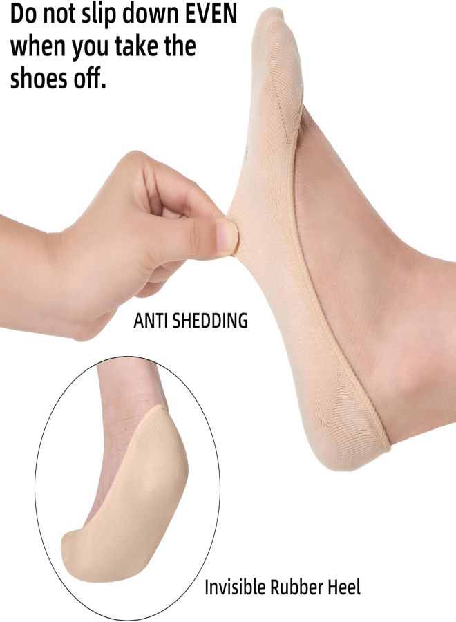 8 Pairs of Women's Ultra Low-Cut Socks, Non-Slip, Invisible, for Flat Shoes, Boat Shoes, Summer - Image 4