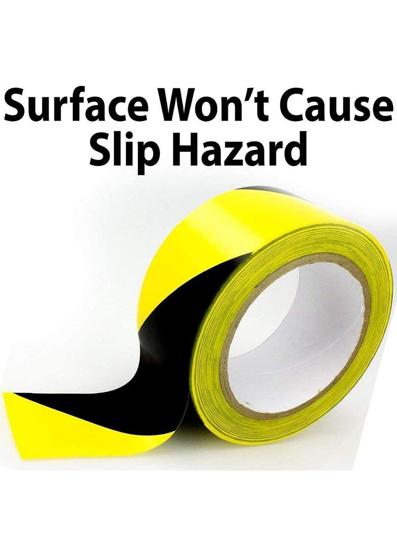 DIY Crafts DIY Crafts CTDIYHI41390 2 inch Black Yellow Hazard Safety Warning Stripe Tape High Visibility Barricade Adhesive Tape for Floor  - Image 4