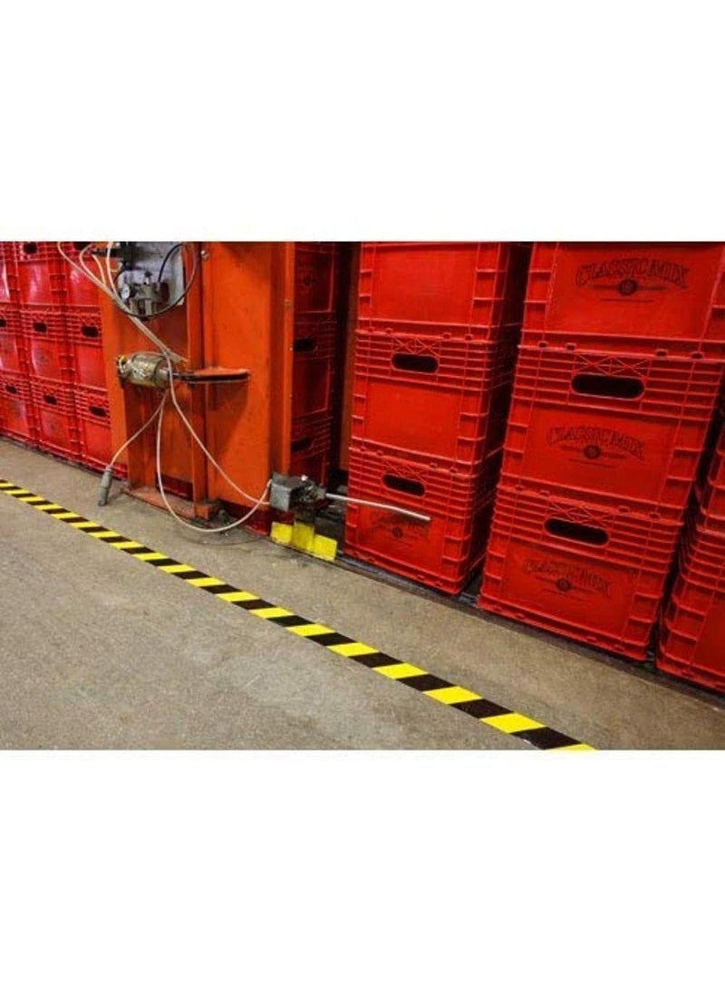 DIY Crafts DIY Crafts CTDIYHI41390 2 inch Black Yellow Hazard Safety Warning Stripe Tape High Visibility Barricade Adhesive Tape for Floor  - Image 5
