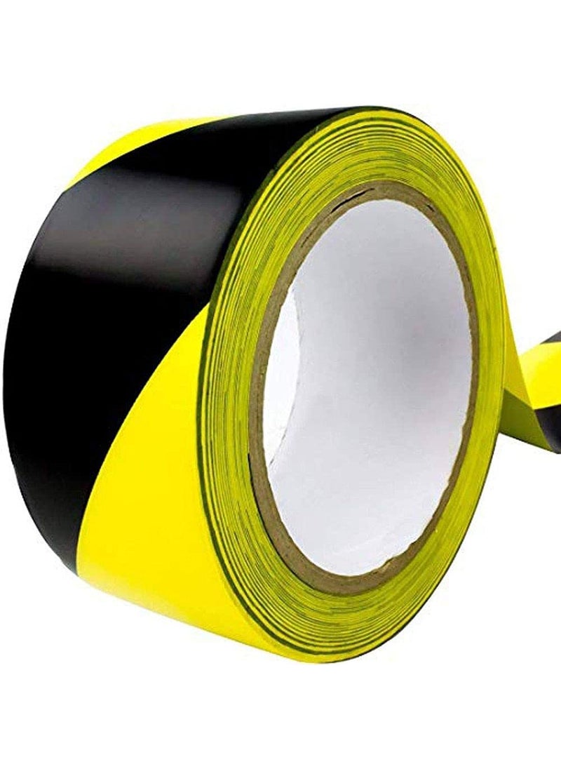 DIY Crafts DIY Crafts CTDIYHI41390 2 inch Black Yellow Hazard Safety Warning Stripe Tape High Visibility Barricade Adhesive Tape for Floor  - Image 1