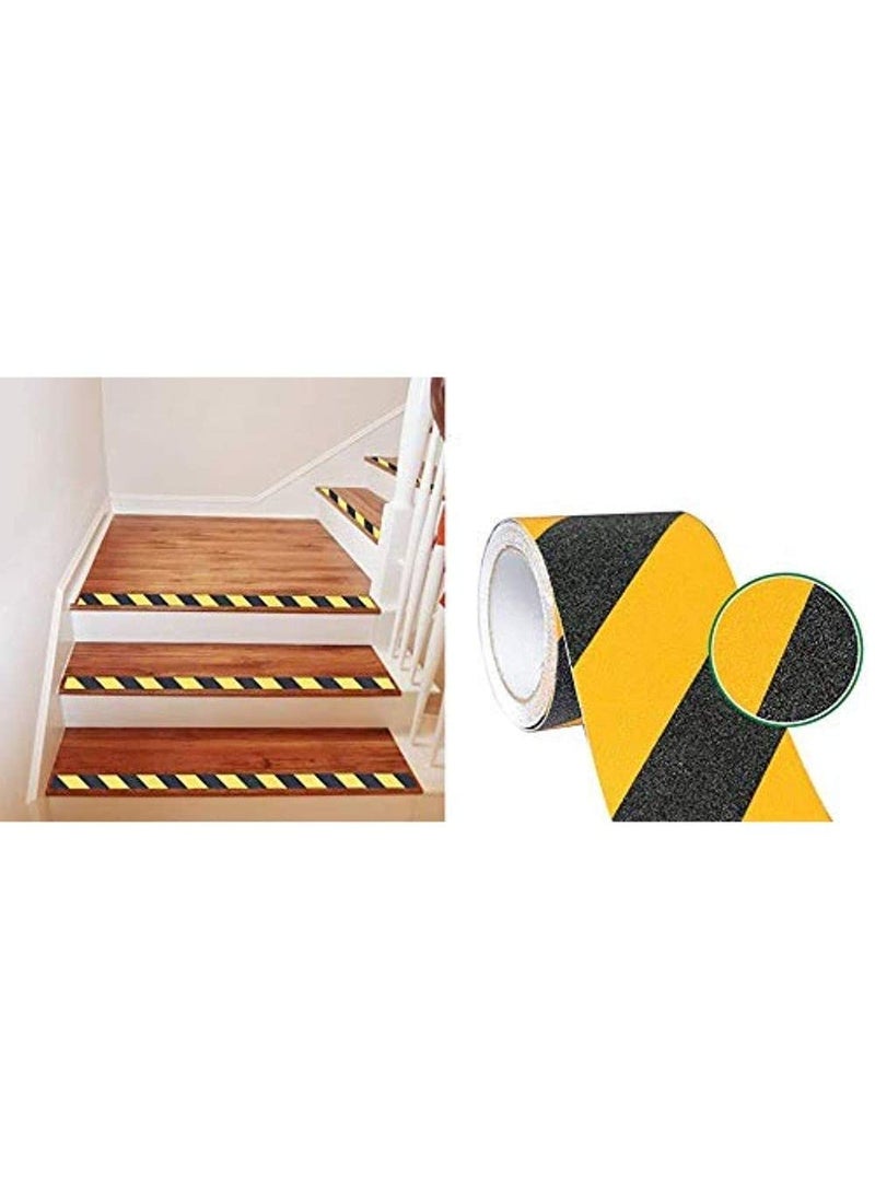 DIY Crafts DIY Crafts CTDIYHI41390 2 inch Black Yellow Hazard Safety Warning Stripe Tape High Visibility Barricade Adhesive Tape for Floor  - Image 3